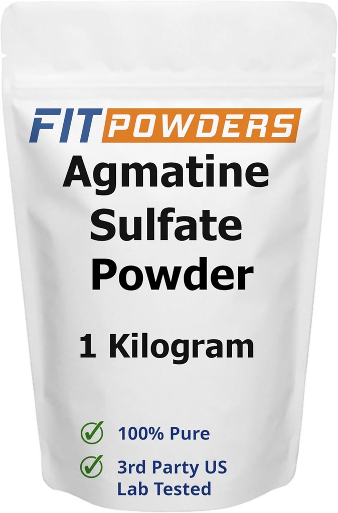 Agmatine Sulfate Powder 1 Kilogram (multiple størrelser) Styrke og pumpe (nitrogenoxid) 100% Pure Agmatine Powder, Vegan, Gluten- Free