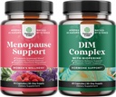 Bundle of Total Menopause Supplement - Hot Flashs Relief - Dong Quai Vitex Chaste Berry og Black Cohosh og Pure DIM med Bioperine - Diindolylmetan Testosteron Complex med Broccoli Florets