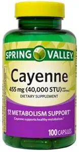 Spring Valley Cayenne Capsules 455 MG 40000 STU 100 Tæl