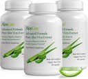 AloeCure Organic Aloe Vera Capsules, 160,000mg Inner Aloe Leaf Ækvivalent per servering, Support Gut, fordøjelsessygdomme, og immunsundhed, Hjælper med at opretholde balanceret Mavesyre, Aloin Free, 30Caps x 3Btl