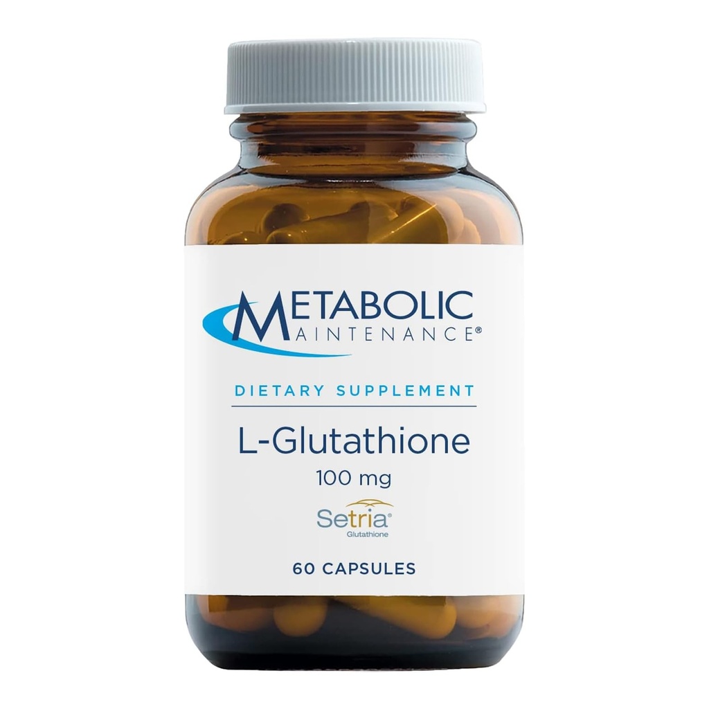 Metabolisk vedligeholdelse L- Glutathion 100mg - Antioxidant, immunforsvar, lever + Detox Support Supplement - 'Free Form' for Superior Absorption (60 kapsler)
