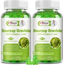 2 Pack Soursop Graviola Gummies Supplement, Original Soursop blade Uddrag med Vitaminer C & Zink til kvinder & mænd, Multivitamin Soursop Frugt Supplement for Immunitet & Antioxidant & Energi