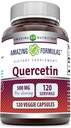 Amazing Formulas Quercetin 500mg 120 Veggie kapsler Supplement - Non- GMO - Gluten Free - Understøtter den samlede sundhed & velvære