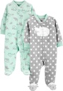 Simple glæder af Carters unisek- baby 2- pack Neutral Fleece Footed Sleep and Play