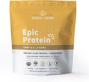 Sprut Living Epic Protein, Plant Based Protein & Superfoods Powder, Vanilla Lucuma Powder Budd124; 20 Grams Organic Protein Powder, Vegan, Non Dairy, Non- GMO, Gluten Free, Low Sugar (5 Pund, 60 Servering)