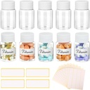 10Pcs Pill Flasker med blanke etiketter - 30ml Medicine Containers med Skrue Caps- Plastic Tomme Lille Pill Container Leak- Bevis klar prøve krukke til dispense for flydende Solid Navn Stickers