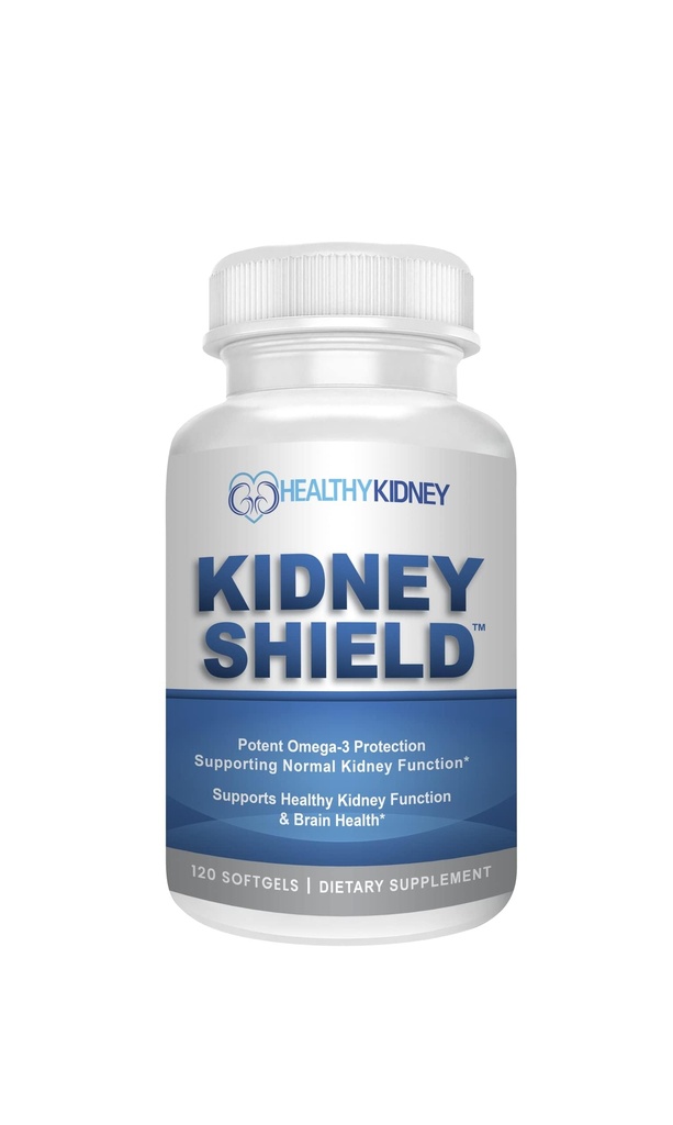 Nyreskjold Omega 3 Fish Oil Kosttilskud - DHA EPA Omega 3 supplement til kvinder & mænd Nyresundhed - Omega3 til støtte normale Nyrer Funktion & Cleanse, Detox & Reparation - 120 Lemon Softgels