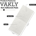 Steril Non- Adherent 3x8 Gauze Pads - Thick Non- Stick Wound Klædning 3 "x8" individuelt forseglet 124; Meget Absorbent rektangel Bandage Budding 124; Painless Removal (20)