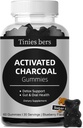 Aktiveret Charcoal Gummies Sugar Free, 400mg Charcoal Supplements from Coconut, Quicker to Cleanse, Detox, Gas Relief, Gut & Oral Health for Voksne & Kids, Gluten Free, Non GMO, Vegan, Pectin, 60