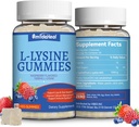 2 Pack L- Lysin 1000mg Gummies, Chewable Lysin Supplement for voksne, immunforsvar, Collagen Formation Support, Non- GMO, Vegan, Gluten Free - 120 Tællere