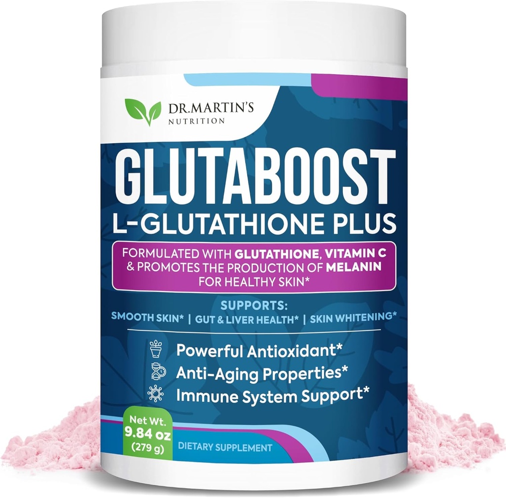 6970mg Glutathion Pulver til hudblegning Forbedret med kollagen & C-vitamin; Brightens Skin & Reducere Pigmentering • 124; Anti- Aging Formel • 124; Kraftfuld antioxidant • 124; Understøtter immunforsvar, Gut & Lever sundhed