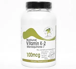 Naturlig Vitamin K-2 100mcg Menaquinone- 7 ~ 200 Kapsler - Ingen tilsætningsstoffer ~ Naturetion Kosttilskud