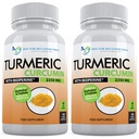 Gurkemeje med Bioperine - 360 Veggie Capsules - 2250mg 95% Curcuminoider med sort pepper supplement og triphala (pakke med 2)