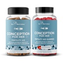 European Natural Conception for Her Kapsler & Gummies Bundle - Aids Ovulation, Hormonal Balance, & regelmæssige cykler - 60 Kapsler + 75 Strawberry Flavor Gummies