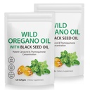 2 Pack Oil of Oregano Softels, Oregano Oil Capsules, 165mg Carvacrol, 2 i 1 Formuleret Oil of Oregano with Black Seed Oil 200mg, Oregano Oil Supplement Capsules