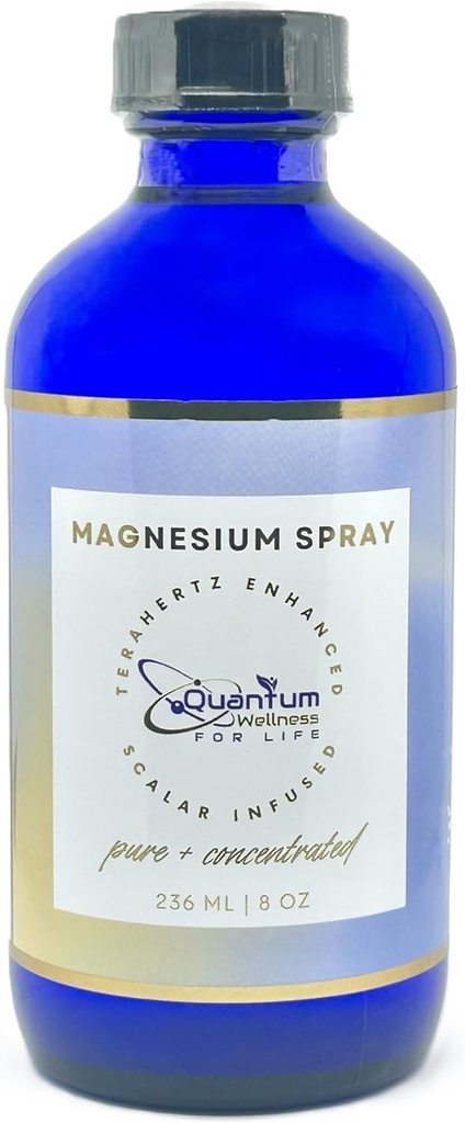 Magnesium Spray Refill, Scalar Energy Infured, Pure and Organic, Made in USA, Glaspackaging (8 oz Refill)