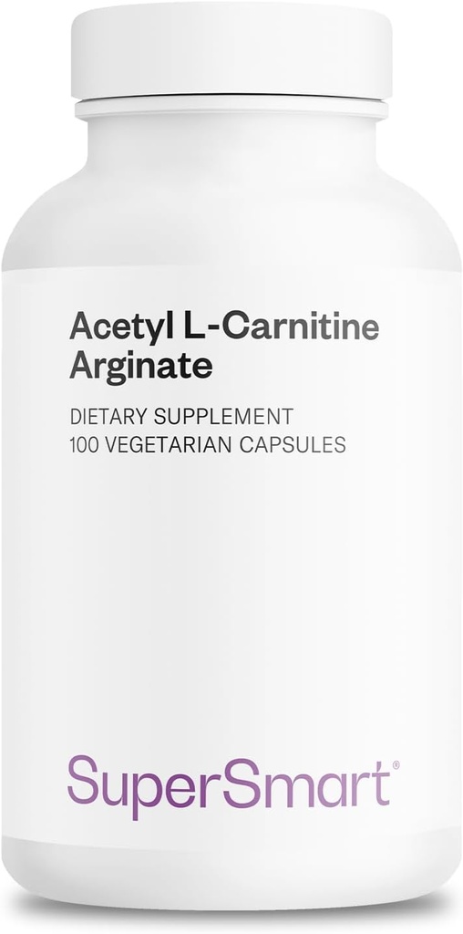 Supersmart - Acetyl L Carnitin Arginate 1000 mg per dag - Aminosyrer - Popular Brain Supplements 124; Non- GMO & Gluten Free - 120 vegetariske kapsler