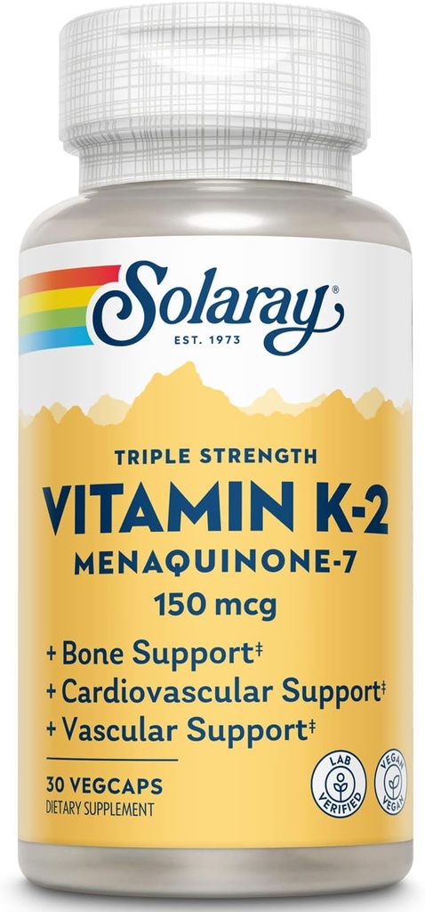SOLARAY Triple Strength Vitamin K-2 som MK- 7, 150 mcg