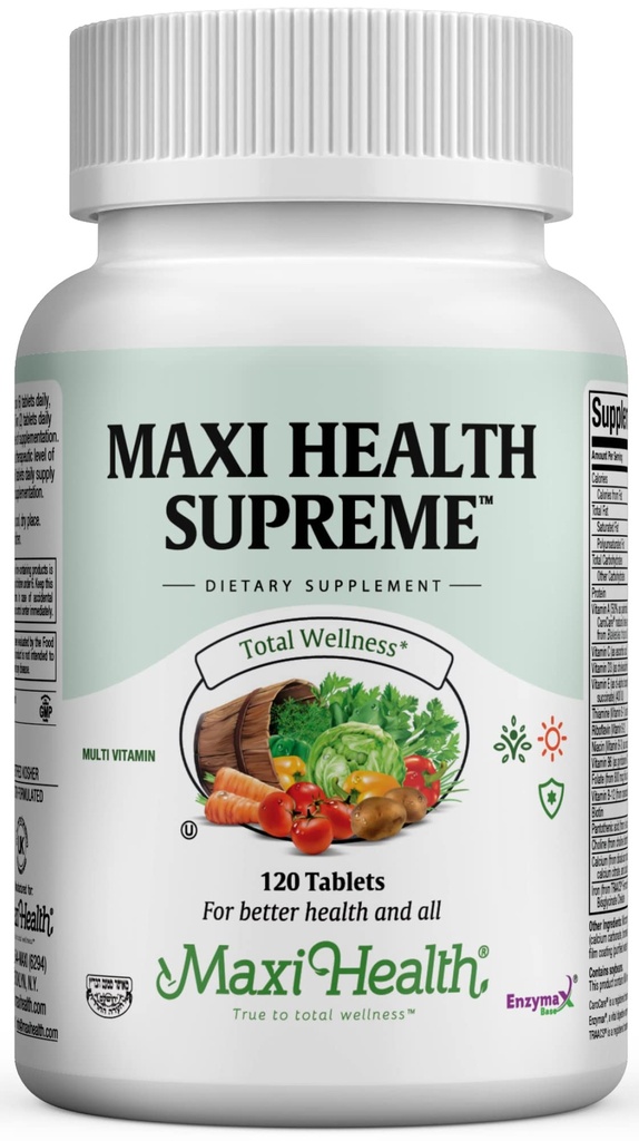 Multivitamin til mænd og kvinder - Supreme High Potency Daily Multi med mineraler, CoQ10 & antioxidanter - Energi, immunforsvar, ben, hjerte & wellness - vitamin A, C, D, E, B12, B6 & biotin 120 tabletter