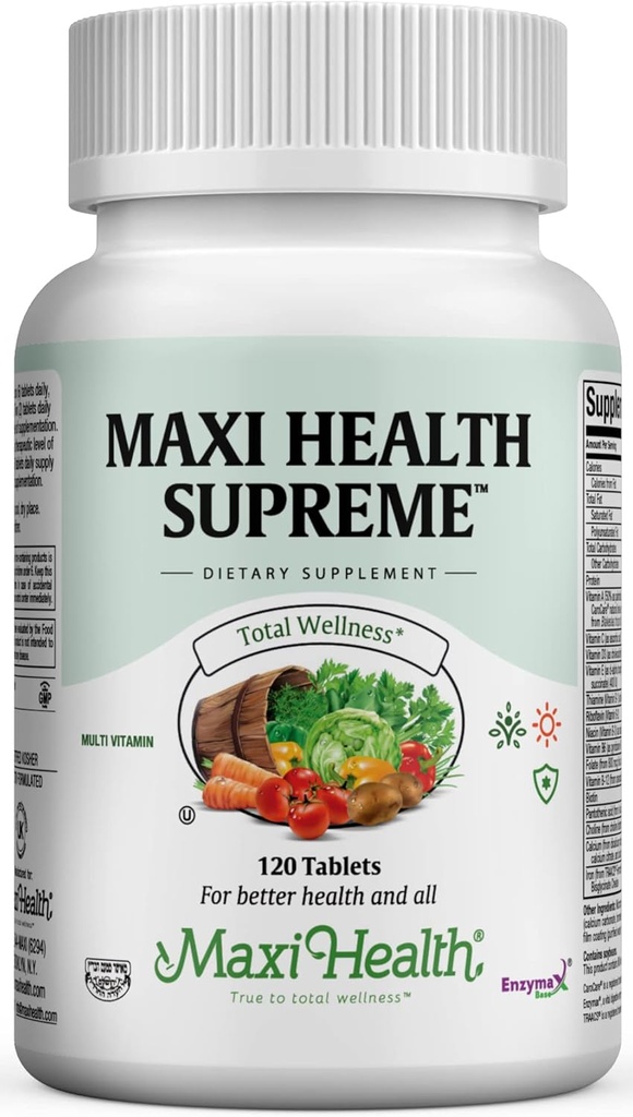 Multivitamin til mænd og kvinder - Supreme High Potency Daily Multi med mineraler, CoQ10 & antioxidanter - Energi, immunforsvar, ben, hjerte & wellness - vitamin A, C, D, E, B12, B6 & biotin 120 tabletter