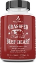 Ancestral kosttilskud Græs Fed Beef Heart Supplement, 3300mg, CoQ10 Supplement Understøtter hjerte og Mitokondriel sundhed, Non- GMO, 180 kapsler