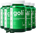 Goli SuperGreen Vitamin Gummy - 300 Greve - Essentielle vitaminer og mineraler - Plante-baseret, Vegan, Gluten- Free & Gelatine Free - Sundhed indefra, pakke med 5