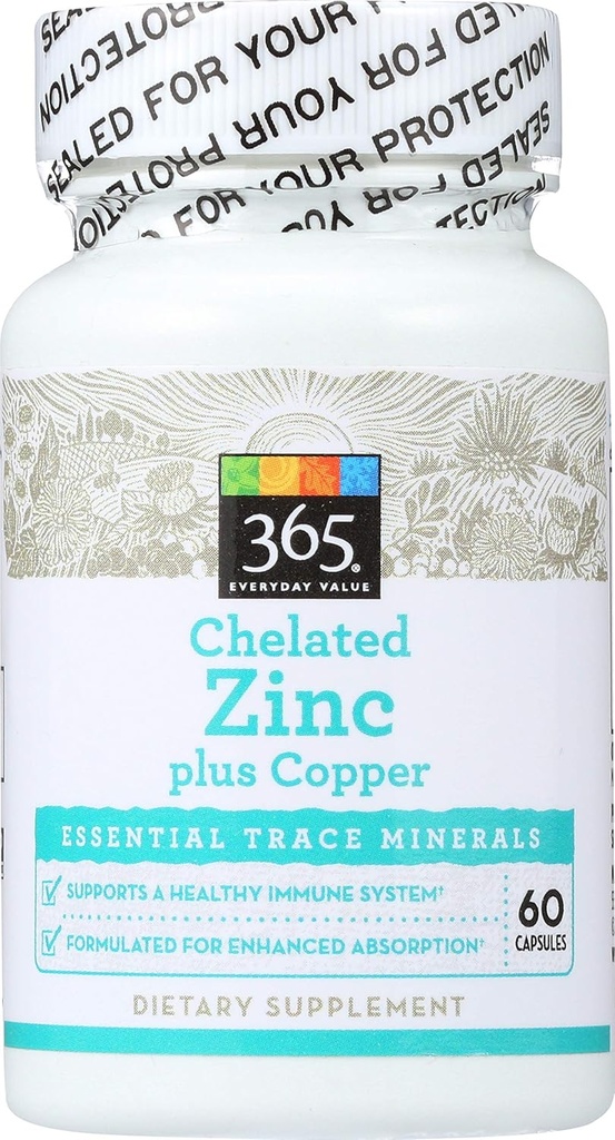 365 by Whole Foods Market, Chelated Zink plus Copper, 60 ct