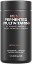 Kodeage Mænd Daglige Multivitamin - 25 + Essentielle Vitamin & Mineraler, Organic Whole Foods, Probiotika, Omega-3, Zink, Vitamin A, B, C, D, E & K - 120 Kapsler