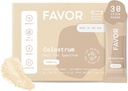 FAVOR Bovine Colostrum Stick Packs | Liposomal And Whole | Holistic Human Health | Convenient For Travel | First Milking | Naturally High IgG Powder | Ethically Made In The USA | Easy To Mix [Vanilla]