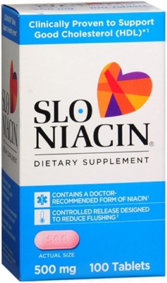 Slo- Niacin 500 mg tabletter 200 tabletter