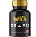 Opløselige Bariatric D3 B12; vitamin B12 2500mcg & D3 125mcg 5000IE B 12 og D 3 tabletter B124; Knogleben, immunforsvaret B124; Strawberry Flavor B124; Vegan B124; Sugar- Free, 90- Day Supply