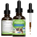 Pet Wellbeing Respir- Gold for Dogs - Understøtter sund vejrtrækning, Open Airways, Respiratory Support, Black Cumin, Horehound, Grindelia - Veterinarian- Formuleret Herbal Supplement 2 oz (59 ml)