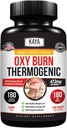 Kaya Naturals Oxy Burn - Thermogen Herbal Formel for aktivt liv - Non-GMO & Gluten- Free - 180 Greve
