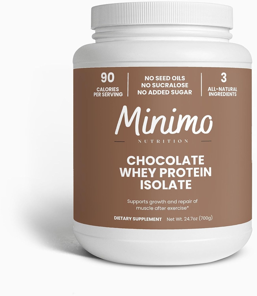 Whey Isolate Protein Powder, Only 3 Ingredients, Whey Protein Isolate, No Seed Oils, No Added Sugar, No Sucralose, 1.51 lbs (1.54, Chocolate)