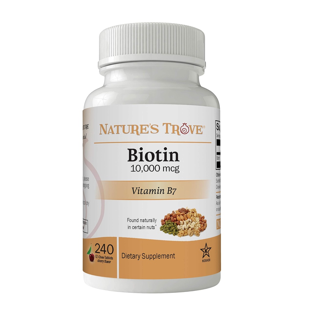 Naturens Trove Bitin 10.000 mcg 240 EZ Chew tabletter Cherry Flavor