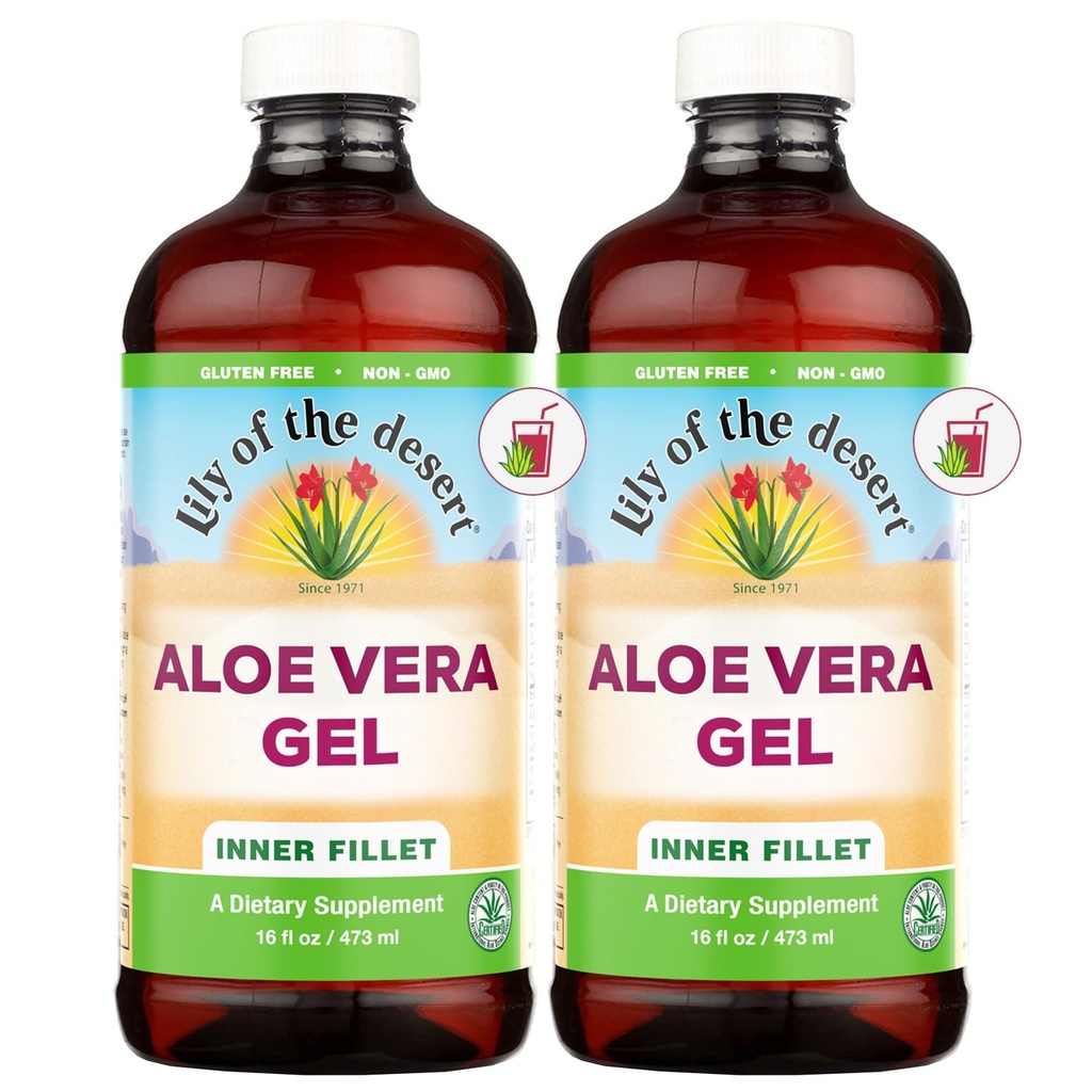 Lily af The Desert Aloe Vera Gel 16 oz (pakke med 2)