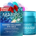MAREE Eye Gels & Collagen Moisturizer Face Cream Bundle - Under Eye Gels for Puffy Eyes and Dark Circles, Anti Aging Face Cream with Hydrating Effect - Marine Collagen & Hyaluronic Acid, Retinol
