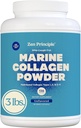 Zen Princip Marine Collagen Peptider Powder 3lb. Wild- fanget fisk, ikke-GMO. Understøtter sund hud, hår, joints, og knogler. Hydrolyseret type 1 & 3 protein. Aminosyrer, uden smag, let at blande.