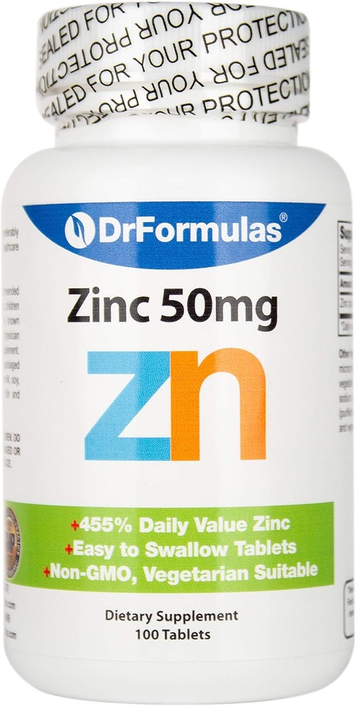 DrFormulas Zink til Acne 50 mg tillæg med chelated zinkoxid citrat, 100 dages forsyning (tabletter ikke Lozenges, Gluconat, eller Picolinate)