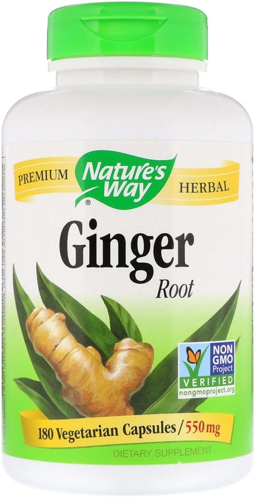 Nature 's Way Ginger Root 550 mg, Capsules 180ea
