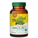 MegaFood Baby & Me 2 Prenatale Vitaminer til kvinder, DHA & Cholin Kosttilskud, Flydende DHA og Cholin til Baby 's Brain og Eye Development under graviditet, Vegan, 60 kapsler (30 Servere)