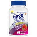 Gas- X Total Relief tyggetabletter med maksimal styrke Gas Relief Simeticon 250 mg og Heartburn Relief Calciumcarbonat 750 mg, Bloating Relief, Blandede bær - 65 Greve