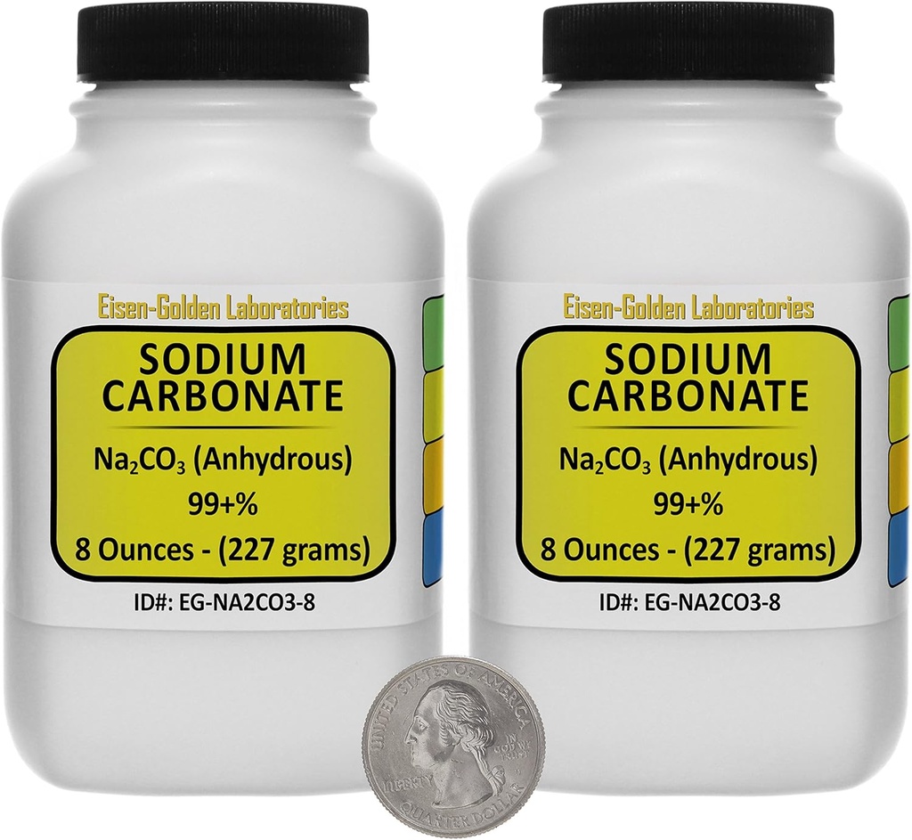 Natriumcarbonat [CNA2O3] 99 +% ACS Grade Pulver 1 Lb i to Space- Saver Flasker