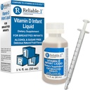 Reliable-1 Laboratories Infant Liquid Vitamin- D Drops (Natural Frugtsmag) Sugar & Alkohol Free, for Breast Fodring Babyer 0- 12 måneder og op
