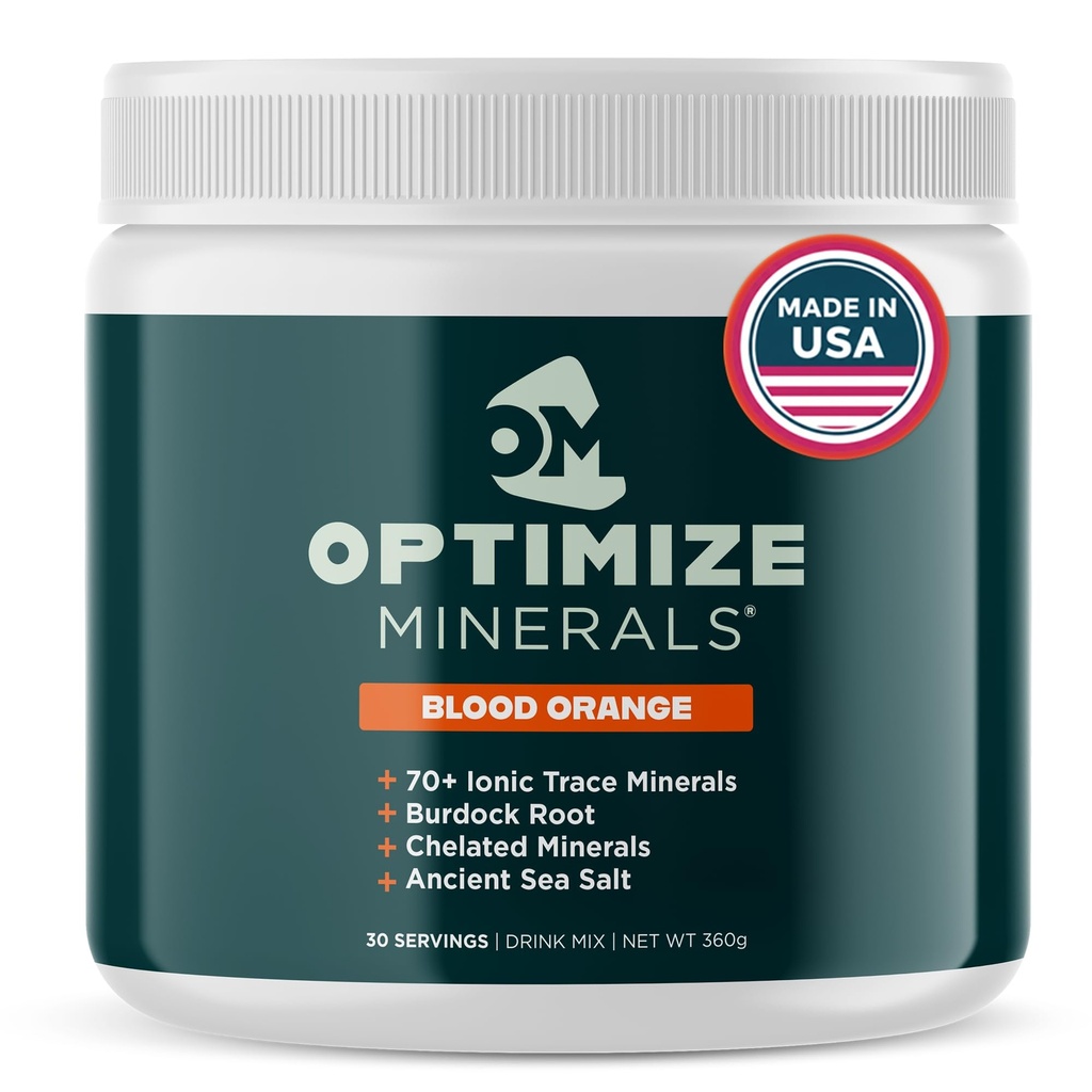 Optimér mineraler Multi Mineral - Nyt udseende samme daglige formel - Magnesium, Electrolytes & Trace Mineral Supplement Powder - Gluten Free Vitamin Drink for Optimal Wellness - Blod Orange, 30 Servere