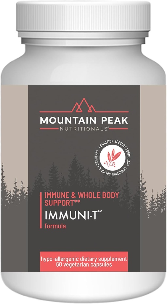 Mountain Peak Nutritionals Immuni- T - Hjælper støtte luftveje og immunsystem - Zink, vitamin A, C-vitamin og B6-vitamin - Hypoallergen kost supplement (60 vegetariske kapsler)