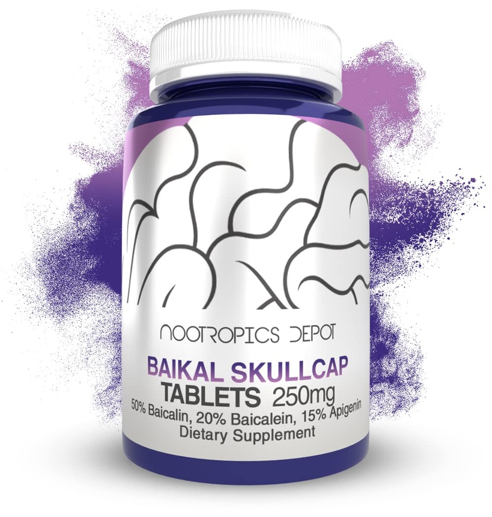 Nootropics Depot Baikal Skullcap Extract Tablets Note 124; 250mg