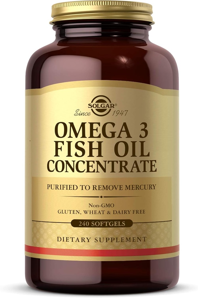 Solgar Omega-3 Fish Oil Concentrate, 240 Softgels
