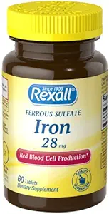 Rexall Ferrosulfate Iron 28 Mg - tabletter, 60 Ct
