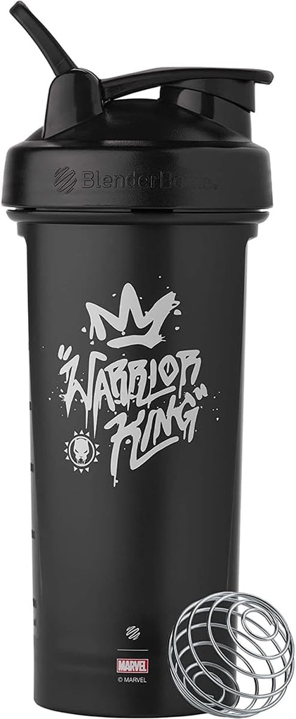 BlenderBottle Marvel Classic V2 Shaker Bottle Perfect for Protein Shakes and Pre Workout, 28-Ounce, Warrior King